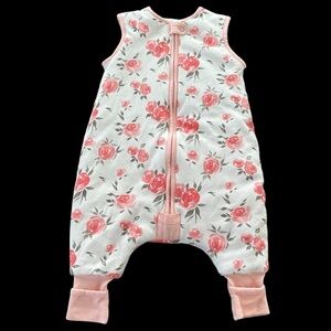 Mama Cheetah Baby Small 6-18 mos Organic  Cotton Footed Sleep Sack Floral Padded